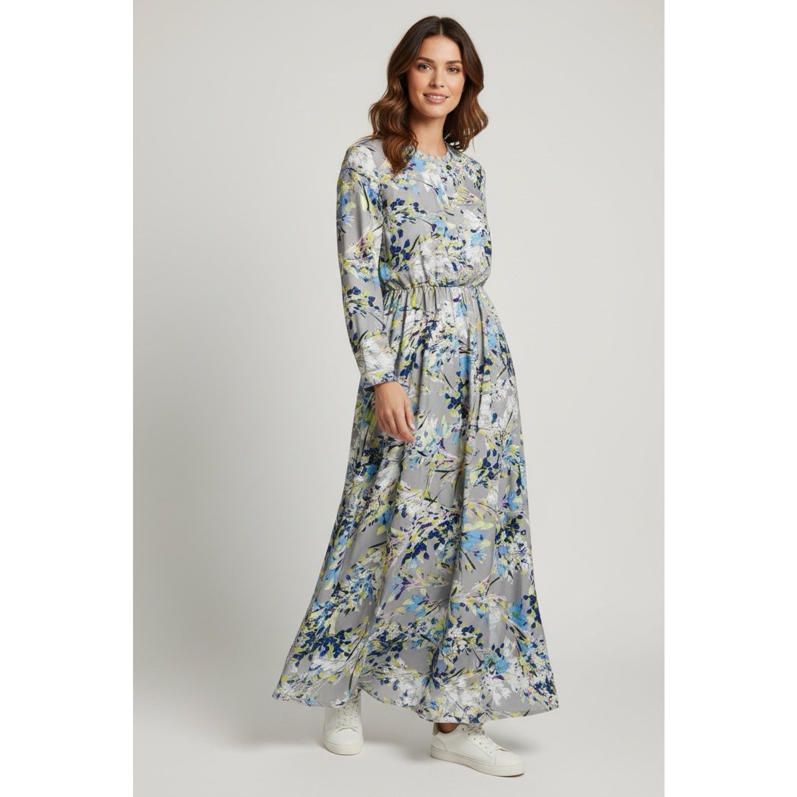 Annah Hariri Grey Sunshine Modest Floral Maxi Dress 18 — image 8 of 8